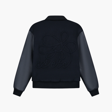 Arte Embroidered Flower Varsity Jacket