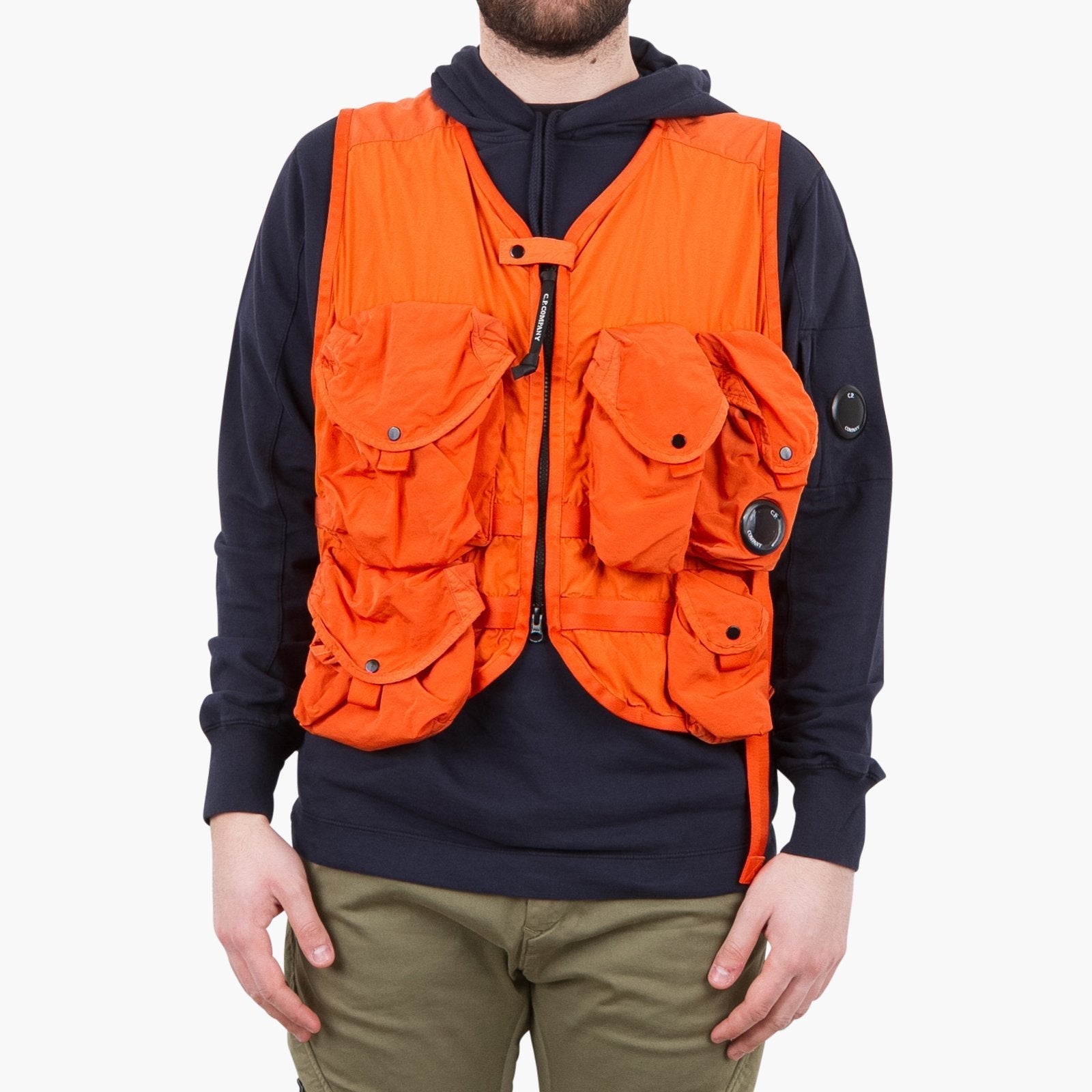 C.P. Company Outewear Vest-MOW023A00 5153G-Orange-48-SUEDE Store