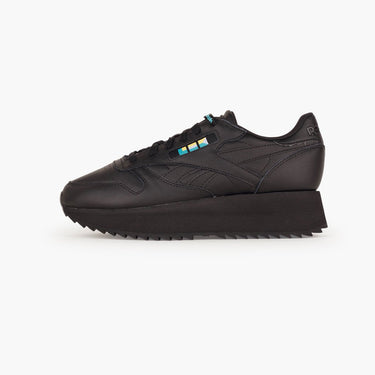 Reebok CL LTHR DOUBLE x Gigi Hadid Womens-DV5392-black-7 us-SUEDE Store