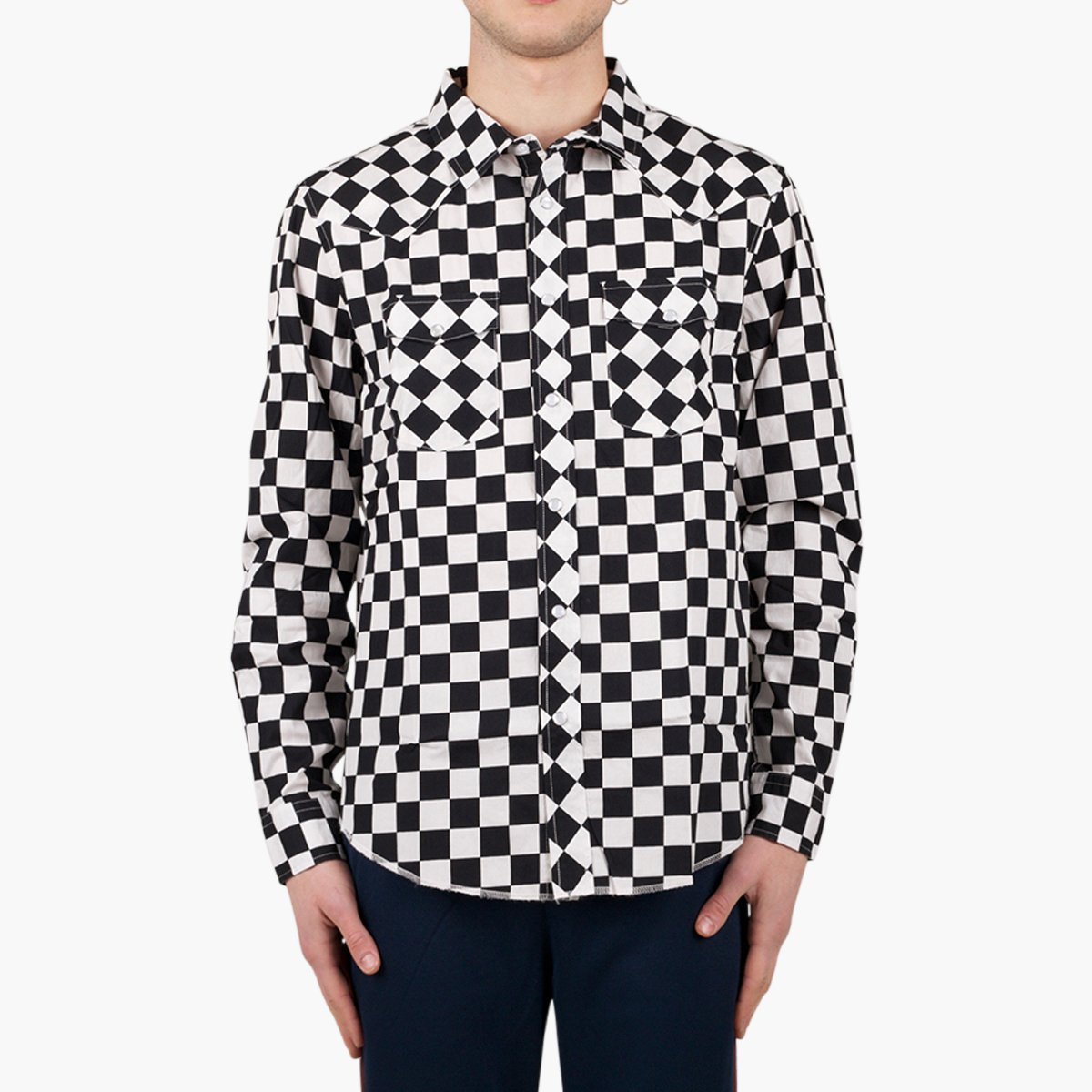 Stussy Checker Western Long Sleeve Shirt-SUEDE Store